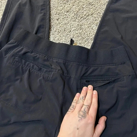 Athleta Women's‎ Brooklyn Mid Rise Ankle Jogger Pants Black Drawstring Size 4 - Picture 10 of 13